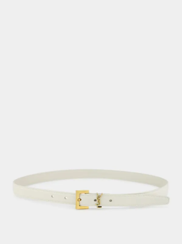 Blanc Vintage Cassandre Thin Leather Belt sold by Fashion Clinic