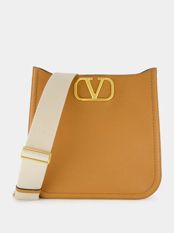 Almond Brown Hobo Shoulder Bag made by Valentino Garavani