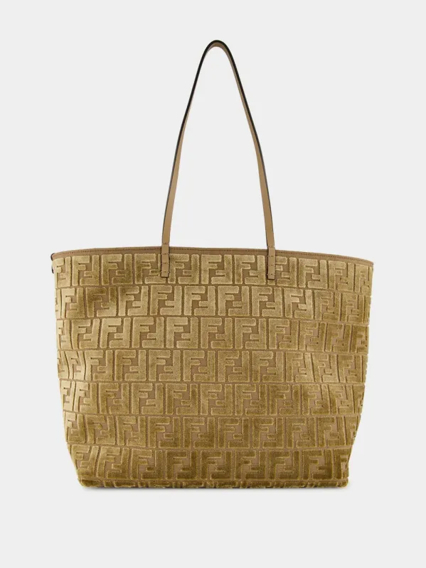 Cappuccino FF Velvet Shopper Bag sold by Fashion Clinic
