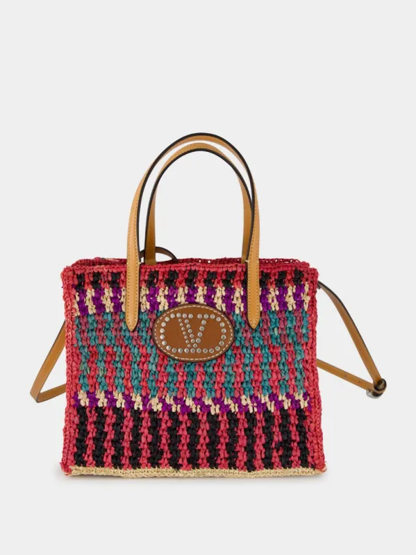 Small Crochet Raffia Tote Bag with VLogo sold by Fashion Clinic