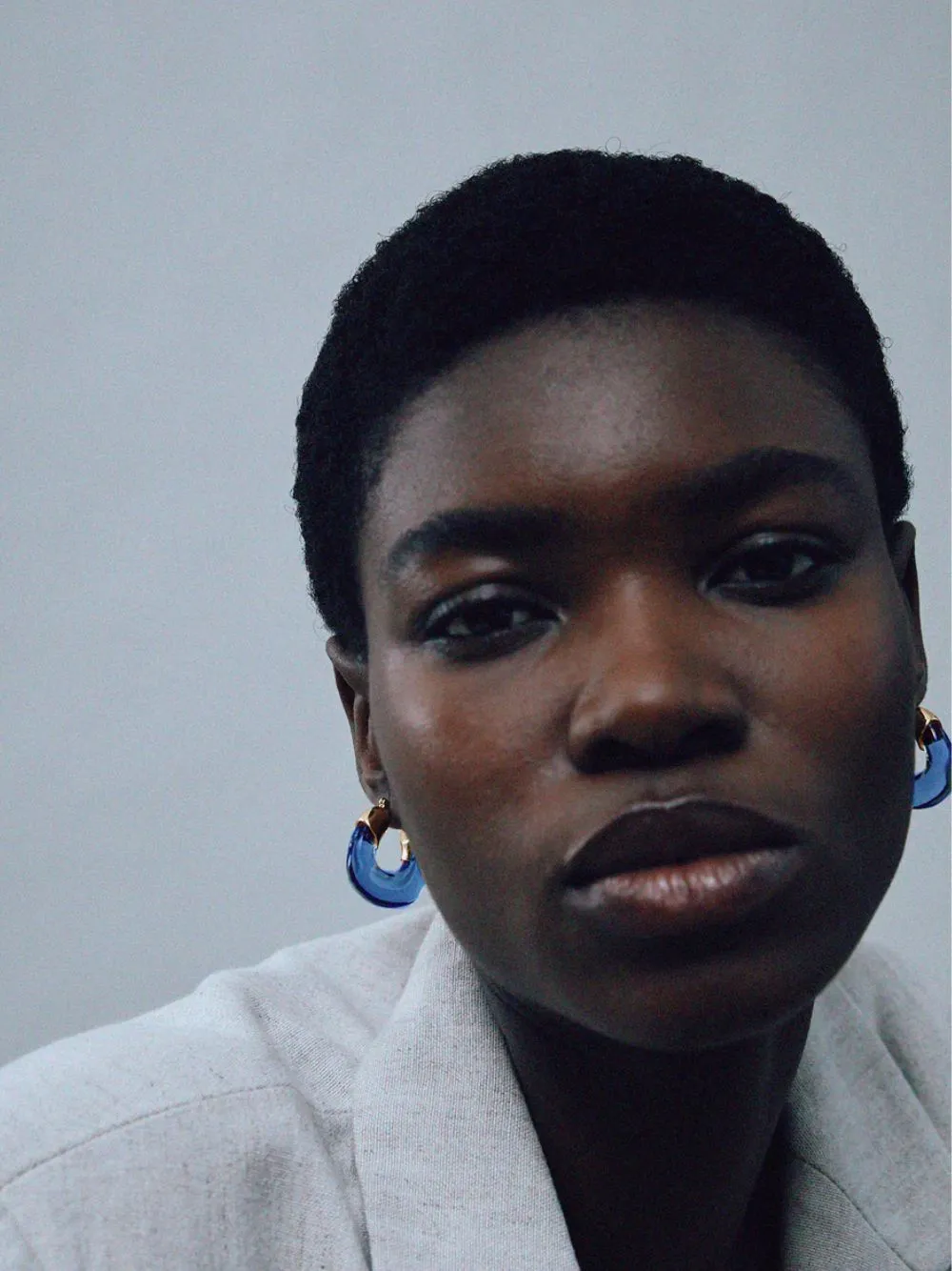 Blue Mini Organic Hoop Earrings sold by Fashion Clinic