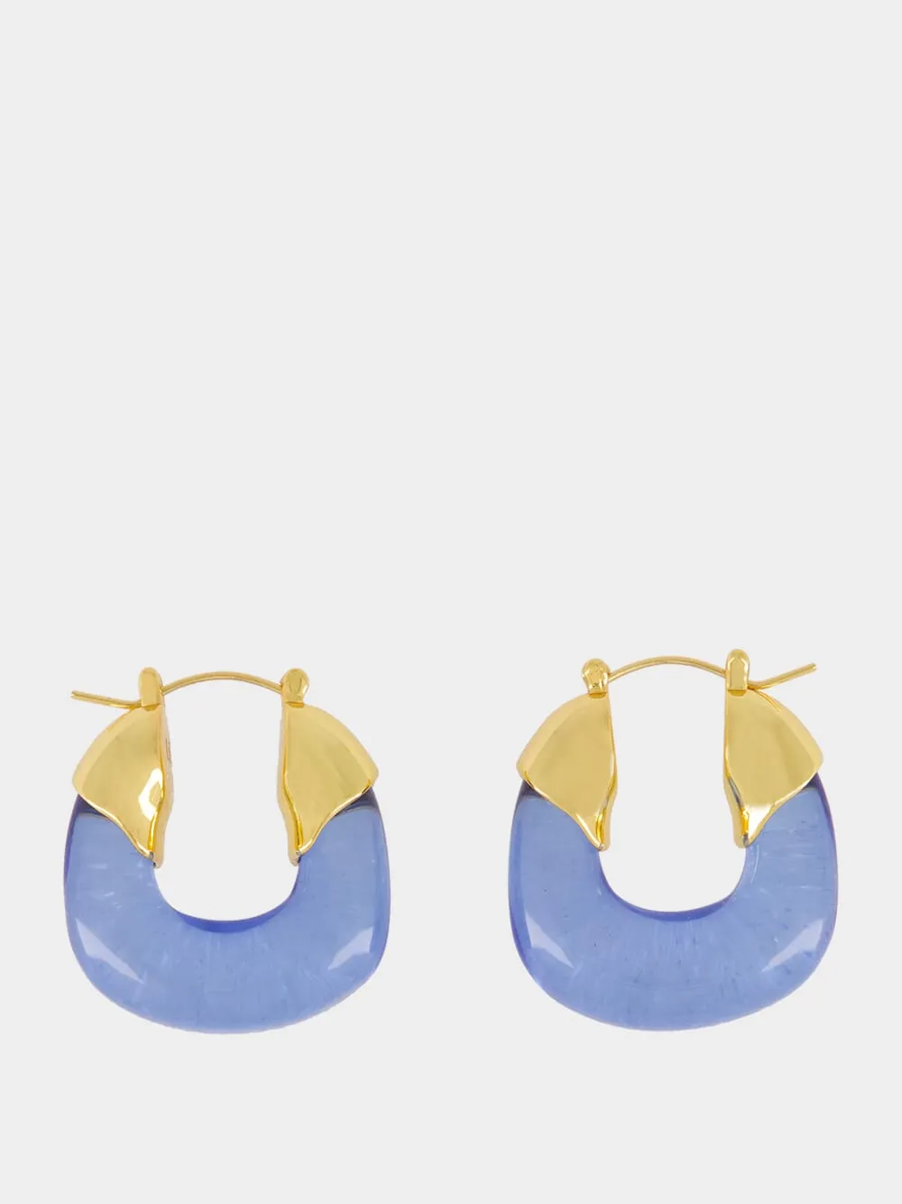 Blue Mini Organic Hoop Earrings sold by Fashion Clinic product image thumbnail 2