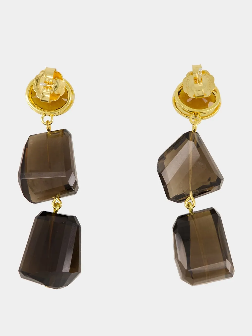 Smokey Quartz and Garnet Drop Earrings sold by Fashion Clinic product image thumbnail 2