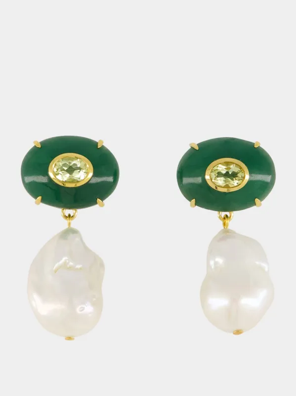 Jade Plaza Pearl Earrings sold by Fashion Clinic