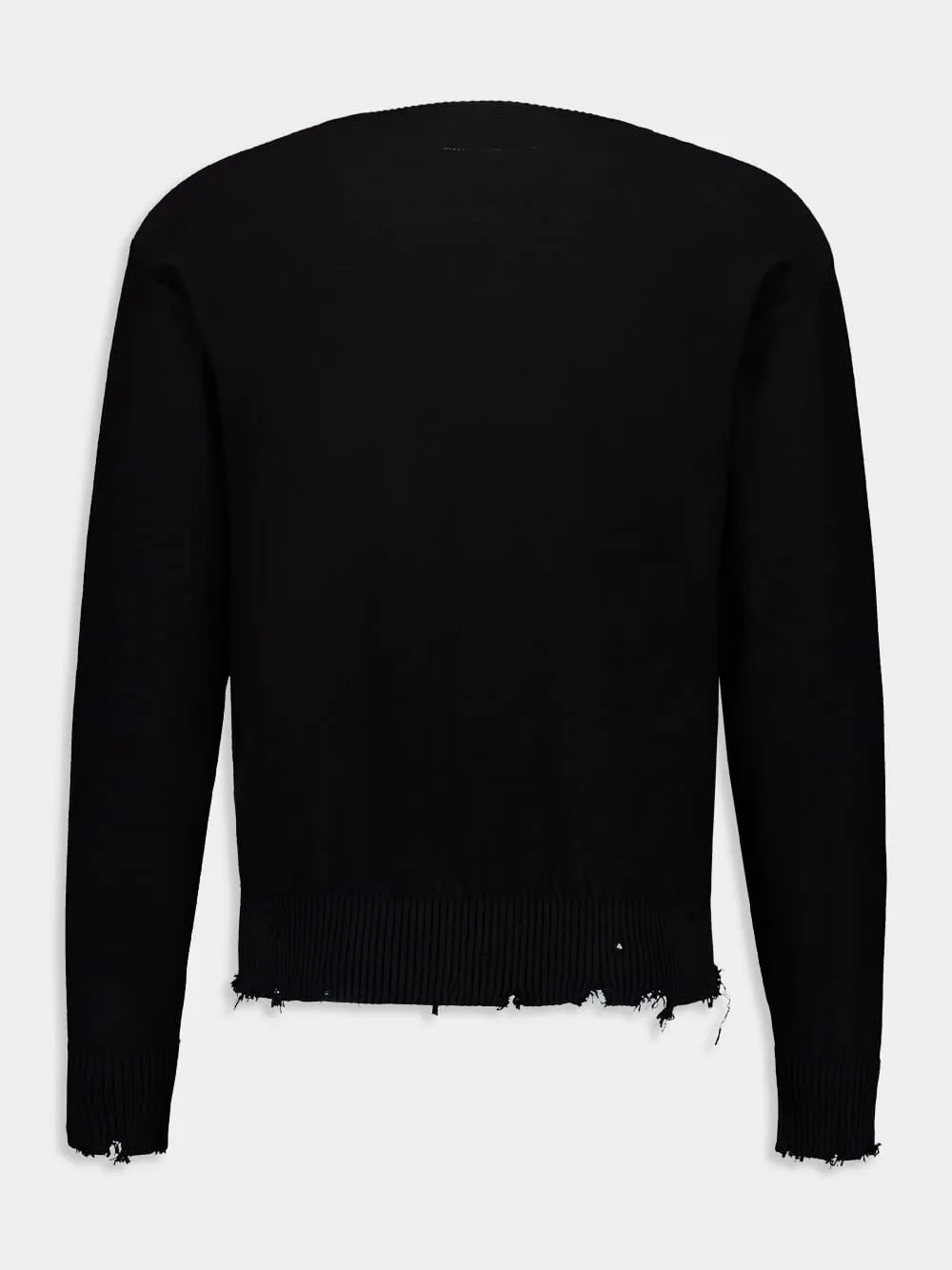 Black Distressed Numbers Crewneck Jumper sold by Fashion Clinic product image thumbnail 2