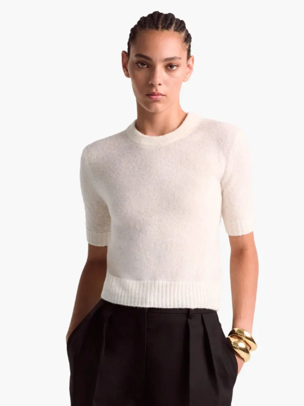 Ivory Wool-Alpaca Ty Sweater sold by Fashion Clinic product image thumbnail 2