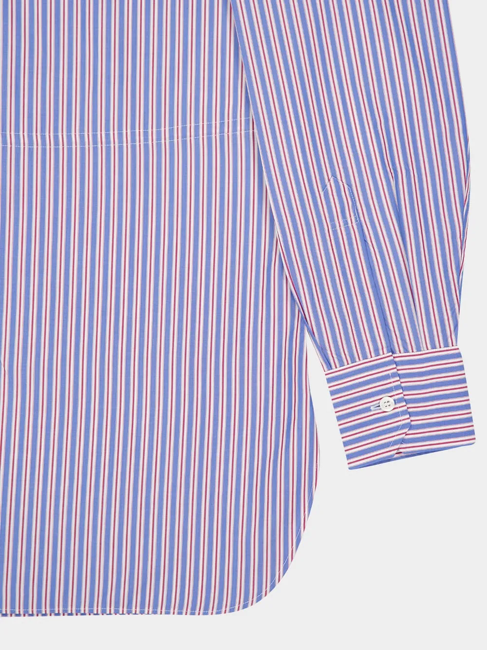Striped Poplin Shirt in Sapphire Blue sold by Fashion Clinic product image thumbnail 4