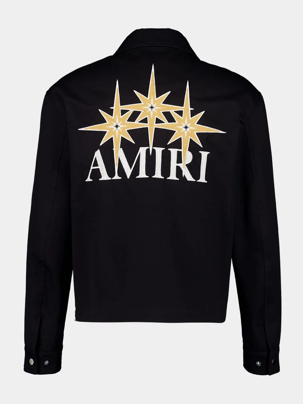 Black Zipped Starburst Cotton Blouson sold by Fashion Clinic product image thumbnail 2