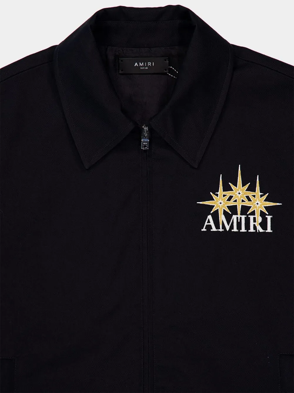 Black Zipped Starburst Cotton Blouson sold by Fashion Clinic product image thumbnail 3