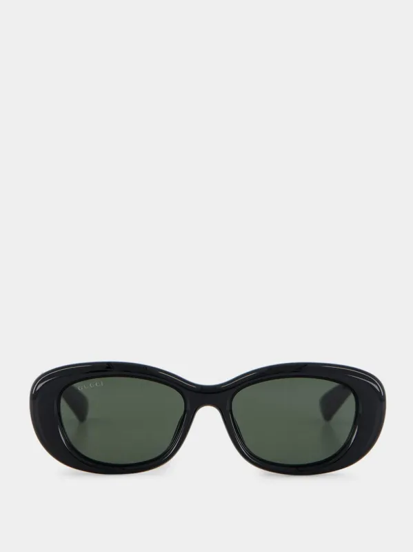 Black Low Nose Bridge Oval Sunglasses sold by Fashion Clinic