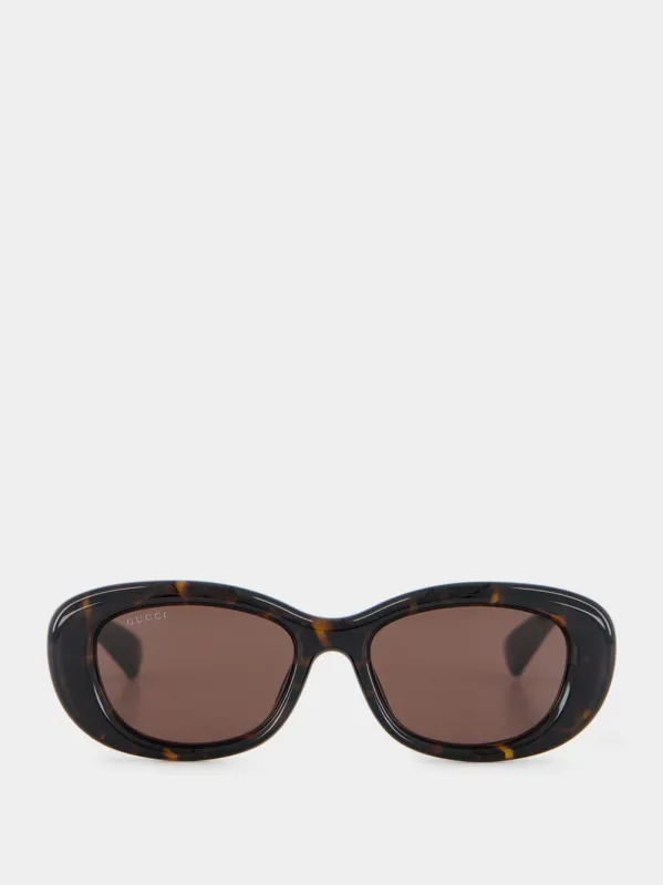 Low Nose Bridge Fit Tortoiseshell Oval Sunglasses sold by Fashion Clinic