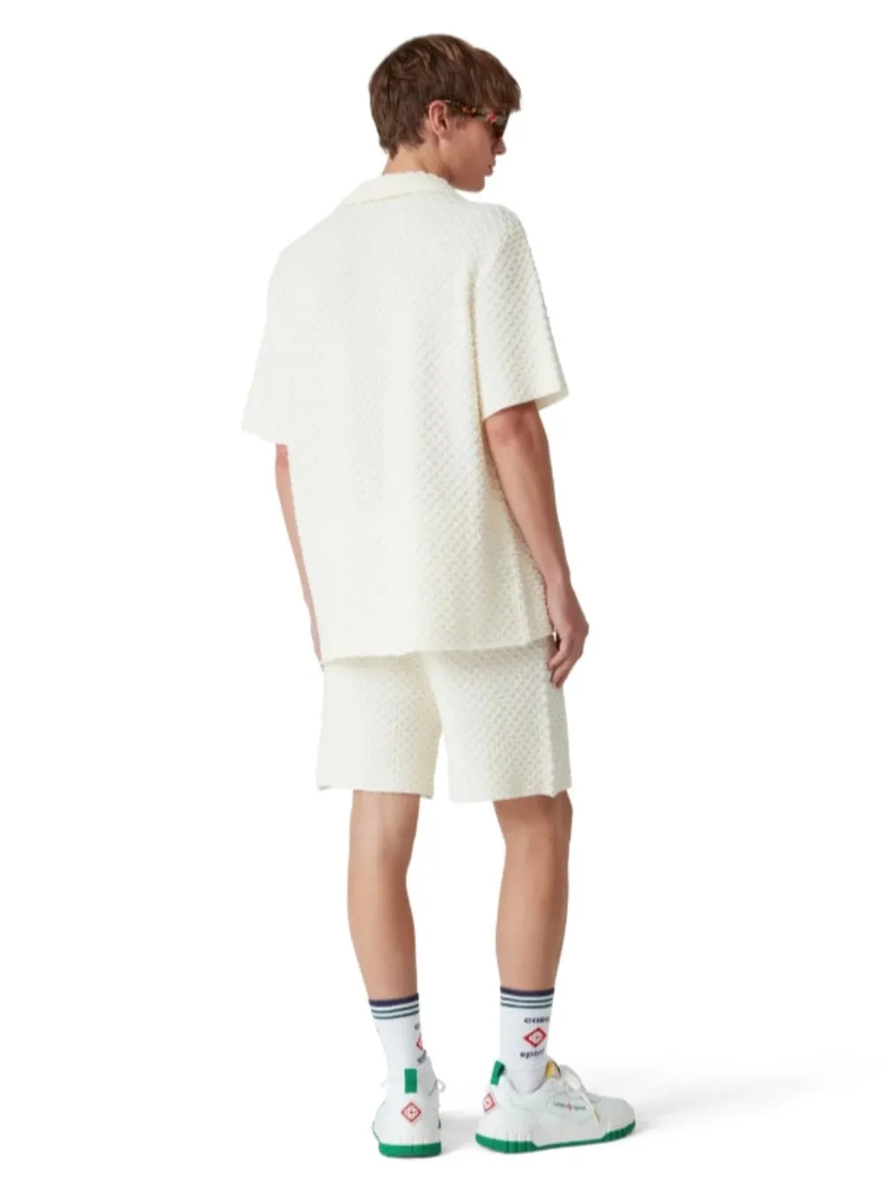 White Textured Knitted Shirt sold by Fashion Clinic product image thumbnail 4