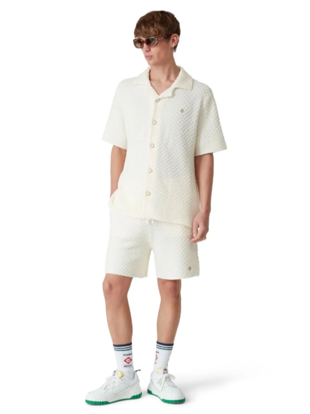 White Textured Knitted Shirt sold by Fashion Clinic product image thumbnail 2