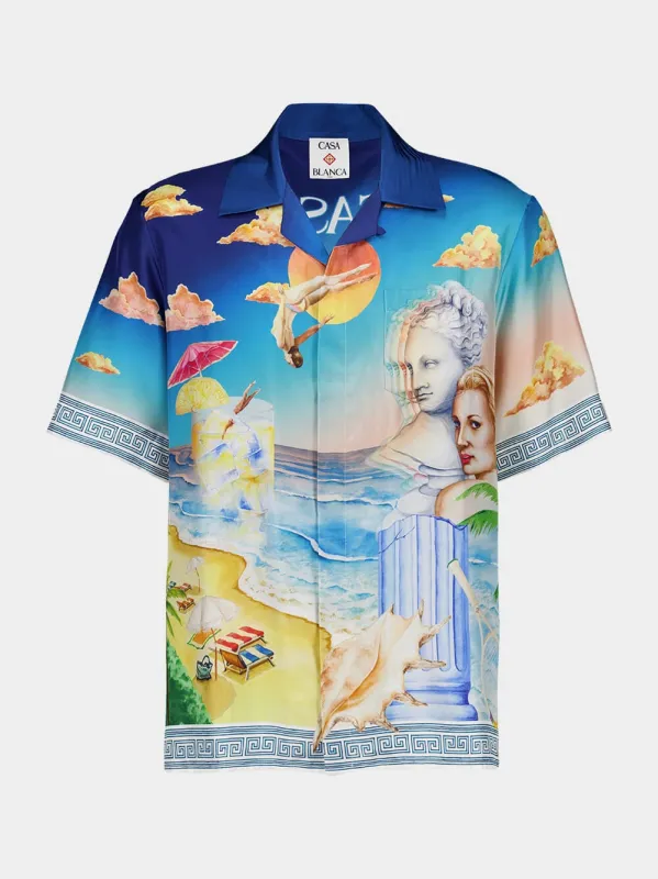 Blue Le Plongeon Silk Shirt sold by Fashion Clinic