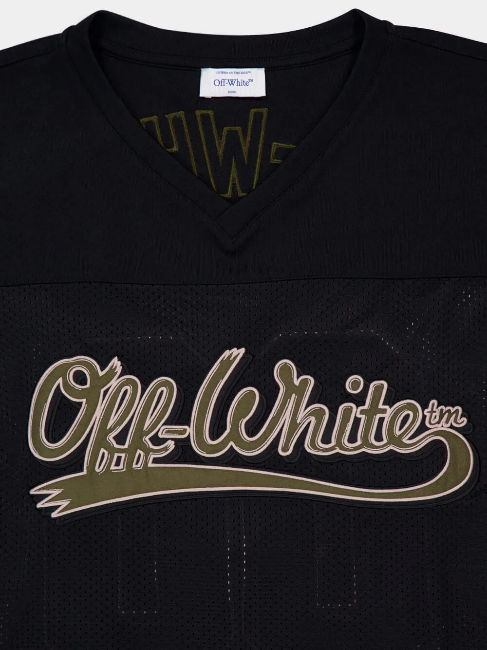 Black Mesh Football T-Shirt sold by Fashion Clinic product image thumbnail 3