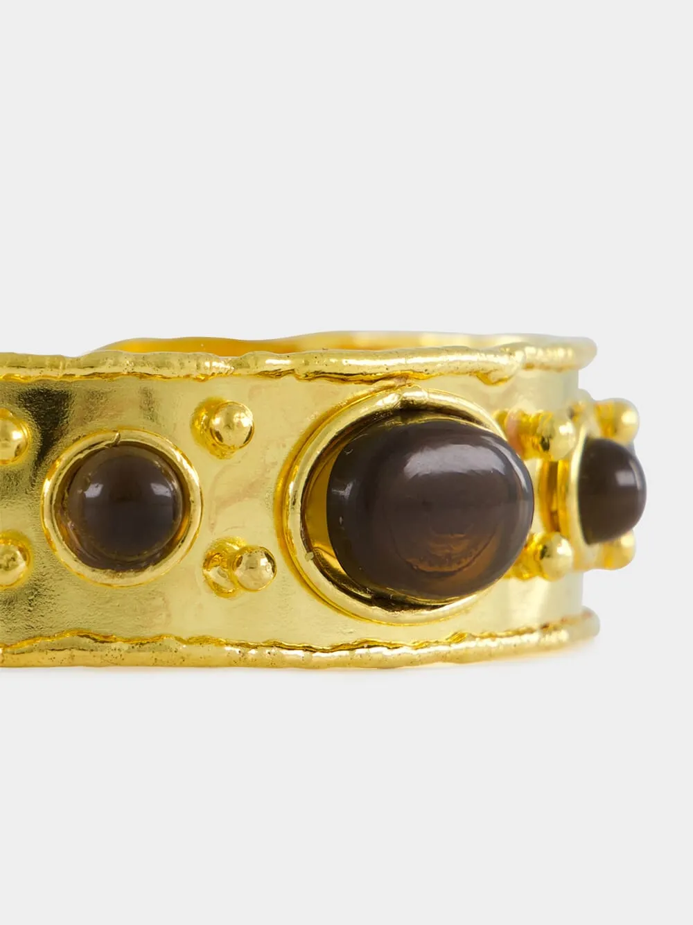 Gold Byzantin Bracelet with Smoked Quartz sold by Fashion Clinic product image thumbnail 4