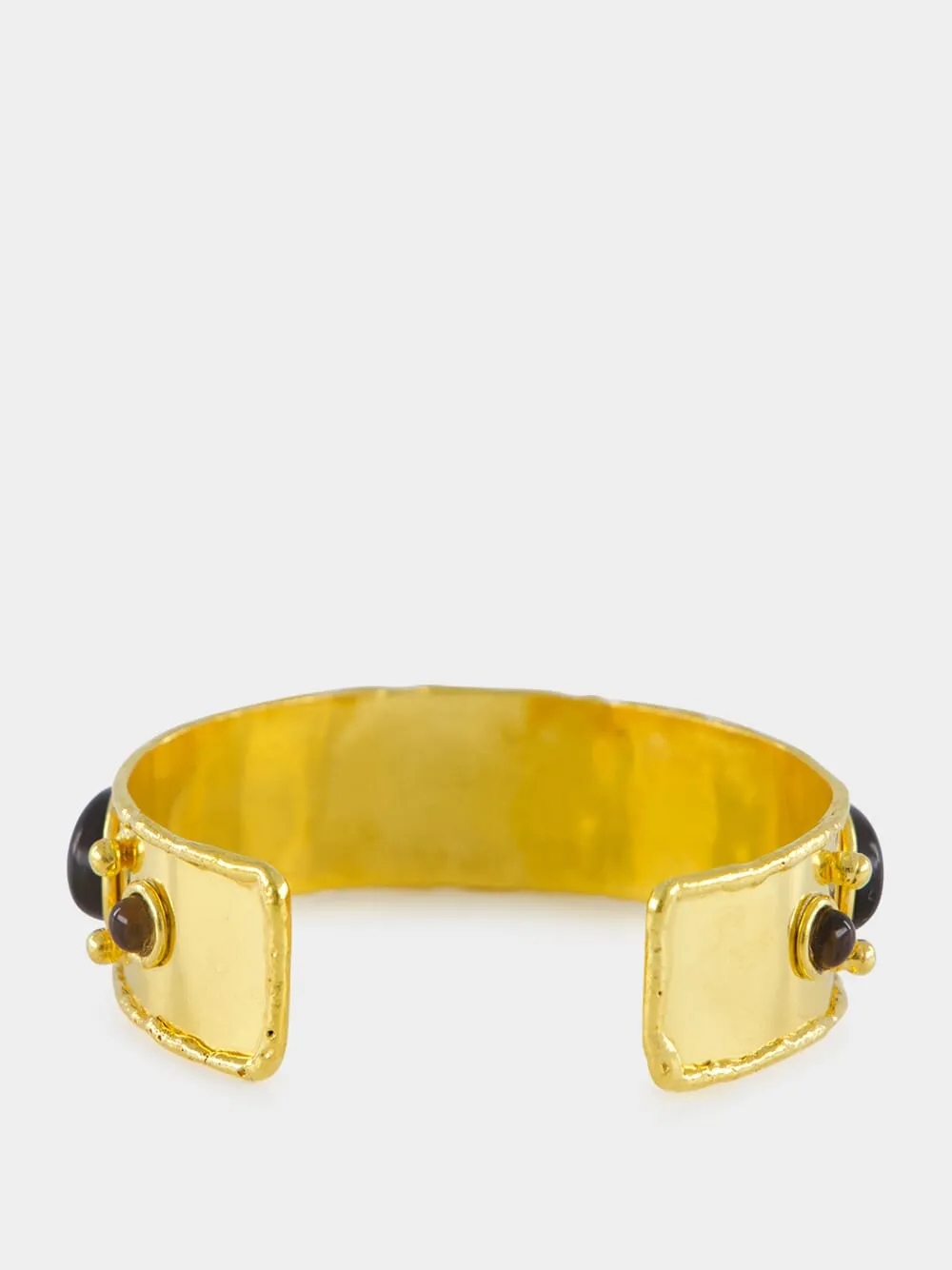 Gold Byzantin Bracelet with Smoked Quartz sold by Fashion Clinic product image thumbnail 2