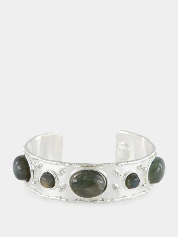 Silver Byzantin Bracelet with Labradorite sold by Fashion Clinic