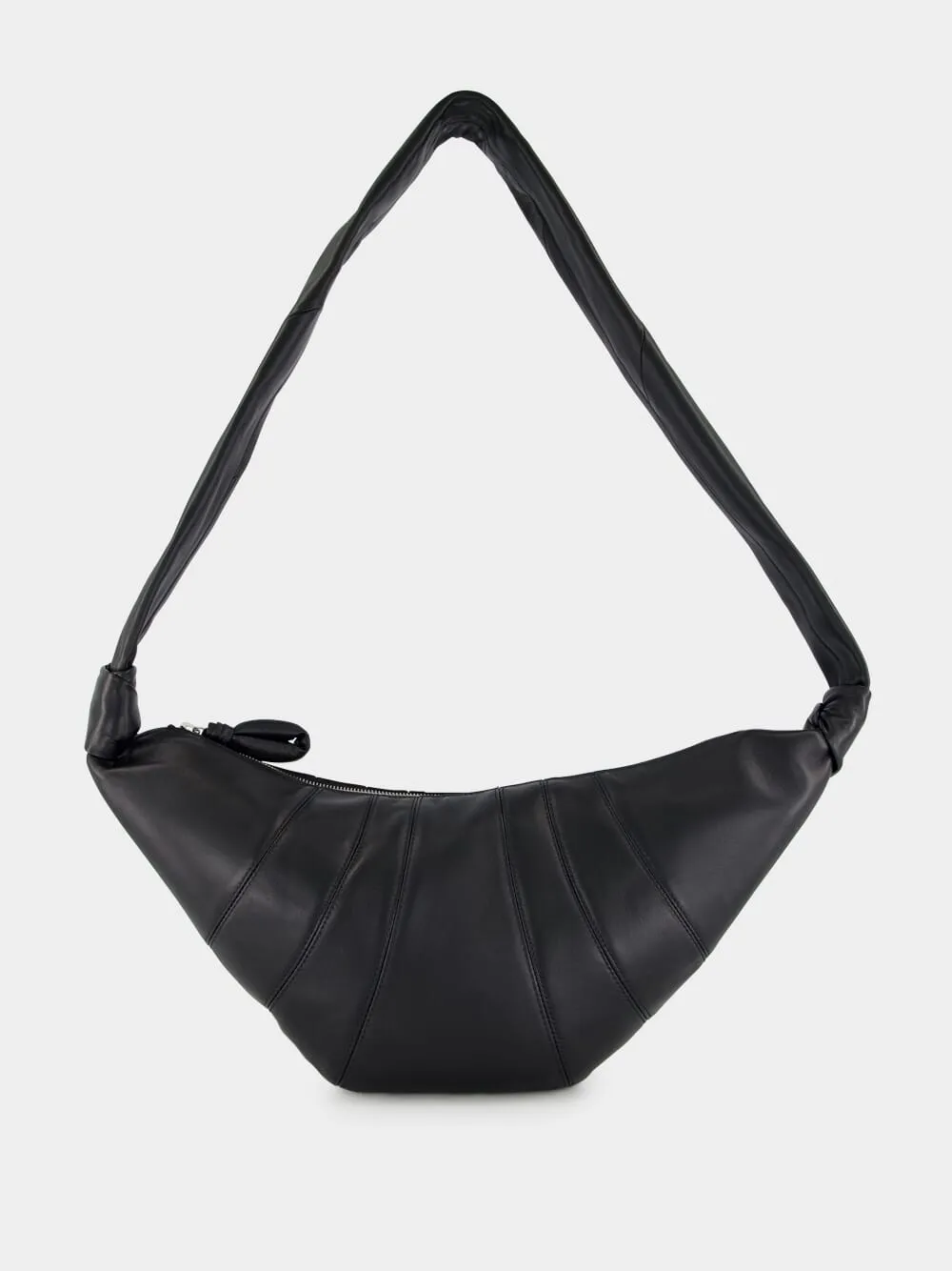 Black Medium Croissant Bag in Soft Nappa Leather sold by Fashion Clinic product image thumbnail 3