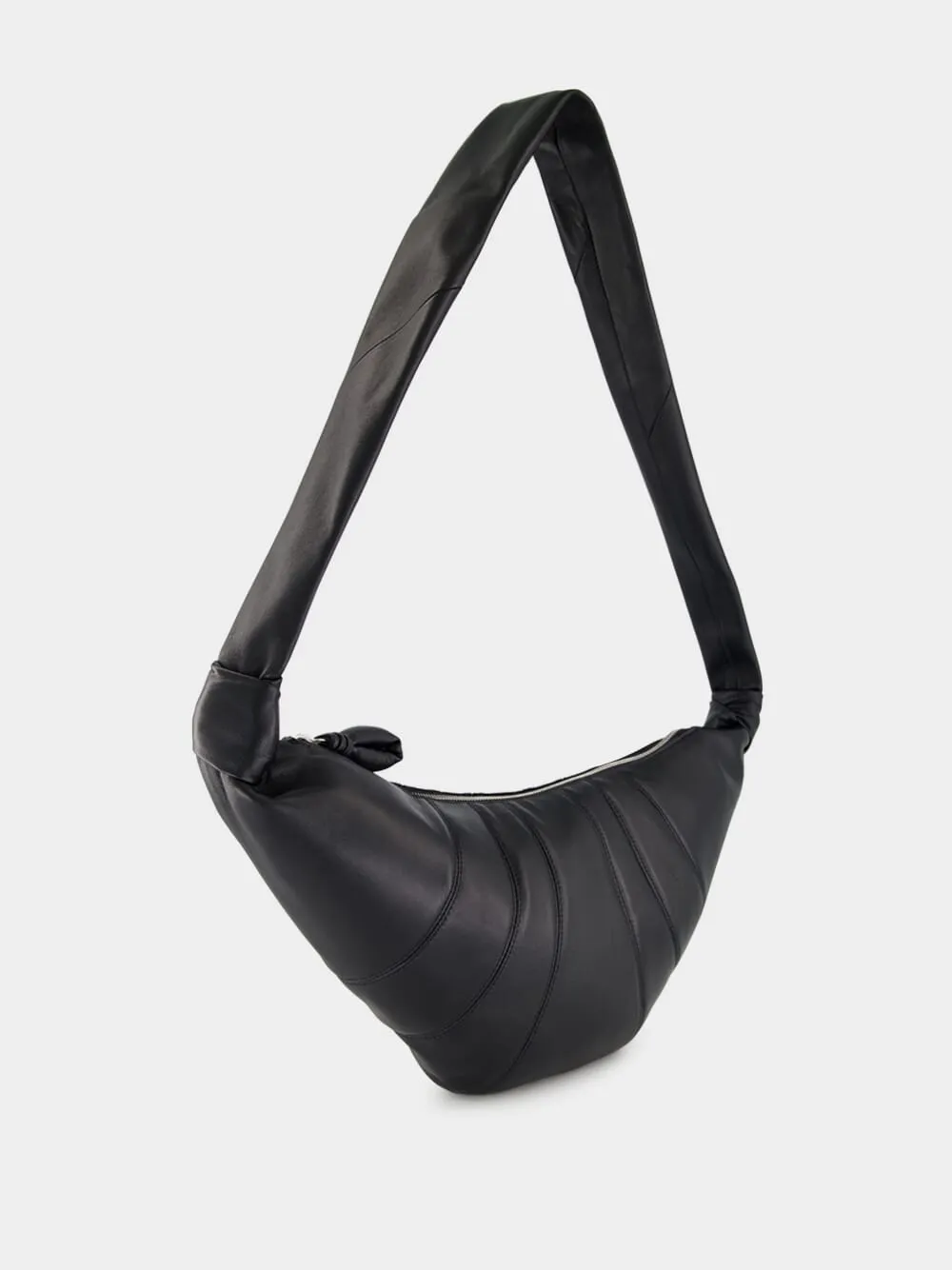 Black Medium Croissant Bag in Soft Nappa Leather sold by Fashion Clinic product image thumbnail 4