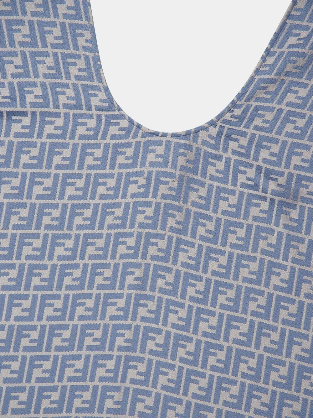 Blue Wool and Silk FF Jacquard Poncho sold by Fashion Clinic product image thumbnail 3