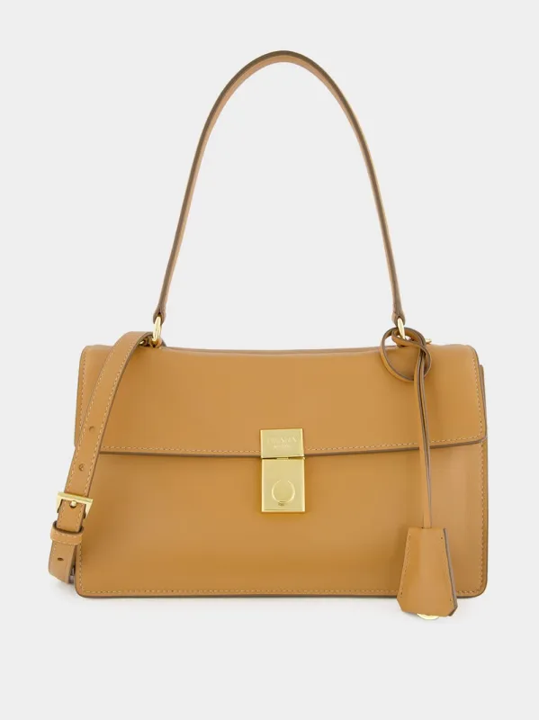 Amber Soft Sound Leather Shoulder Bag made by Prada