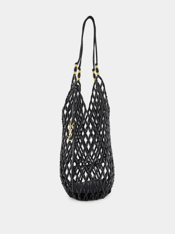 Black Beaded Hobo Shoulder Bag sold by Fashion Clinic