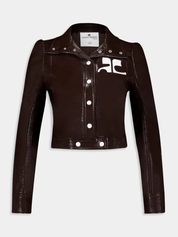 Chocolate Reedition Vinyl Jacket made by Courreges