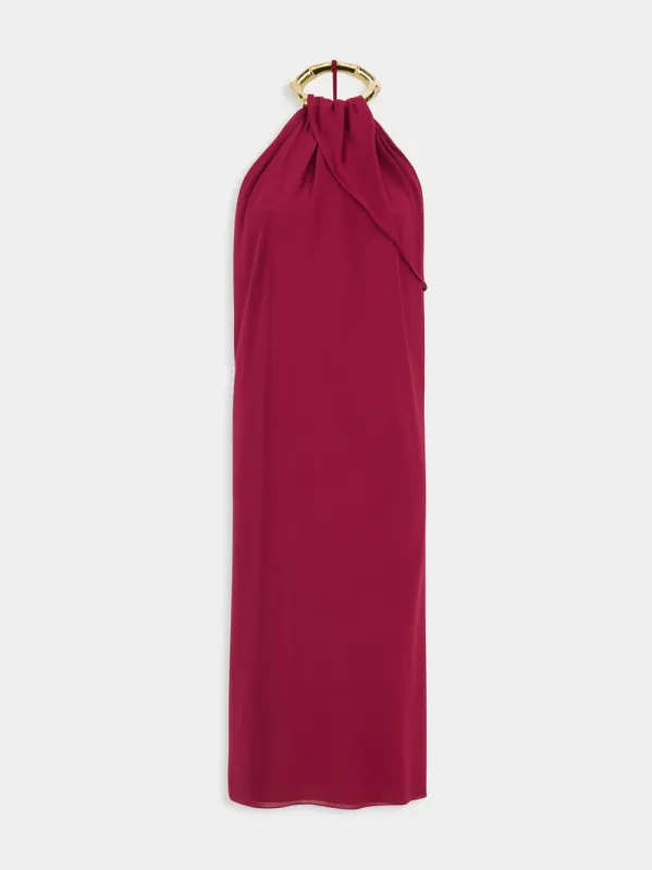 Rosso Ancora Silk Crêpe Midi Dress sold by Fashion Clinic