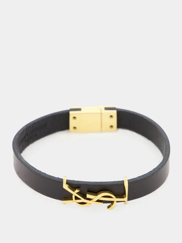 Cassandre Gold Leather Bracelet made by Yves Saint Laurent