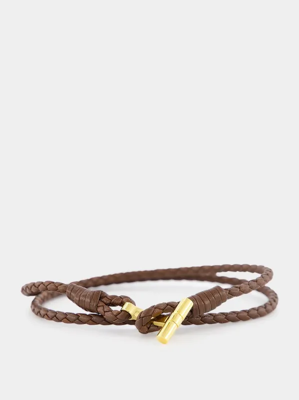 T-Charm Woven Brown Bracelet sold by Fashion Clinic