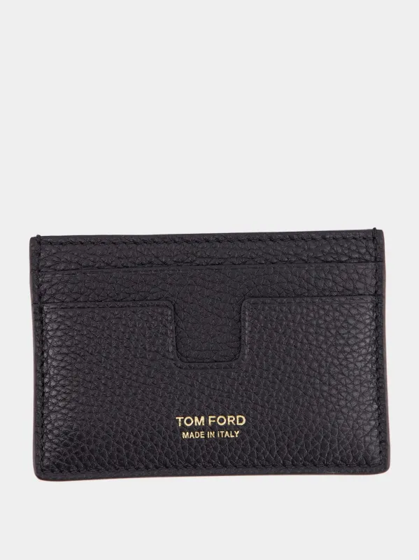 Black Grain Leather Card Holder sold by Fashion Clinic