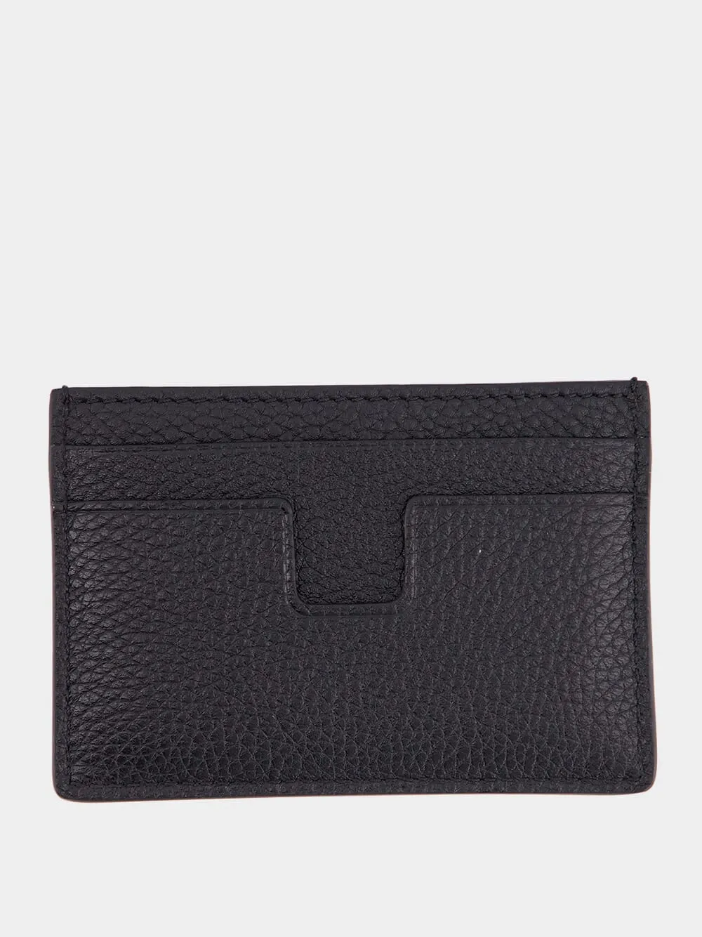 Black Grain Leather Card Holder sold by Fashion Clinic product image thumbnail 2