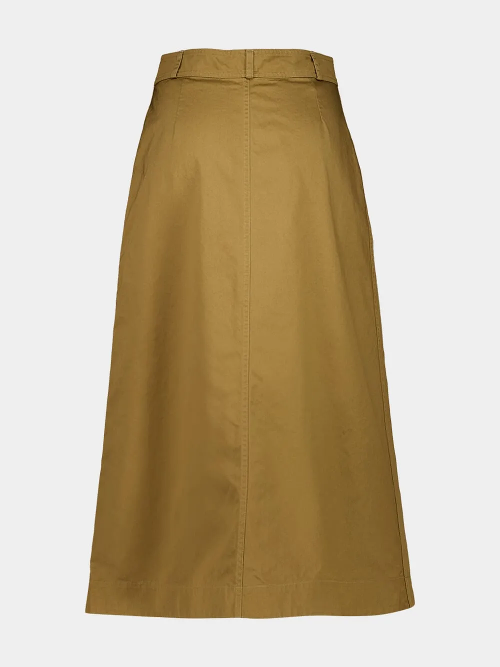 Beige Foncé Cotton Serge Midi Skirt sold by Fashion Clinic product image thumbnail 3