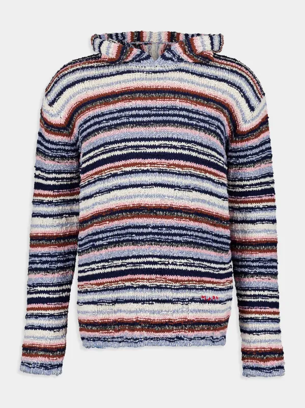 Striped Cotton Hooded Jumper made by Marni