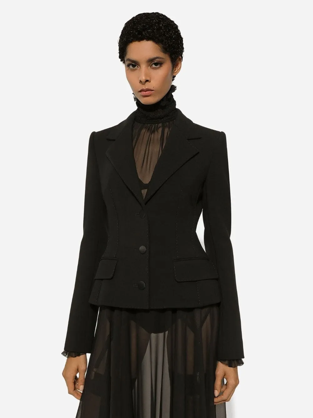 Dolce Single-Breasted Wool Jacket sold by Fashion Clinic product image thumbnail 2