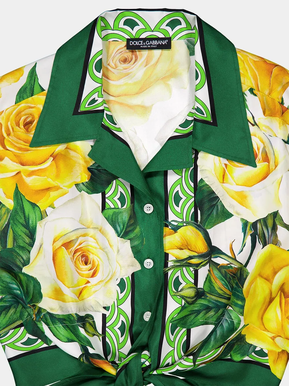 Cropped Rose Silk Shirt sold by Fashion Clinic product image thumbnail 3