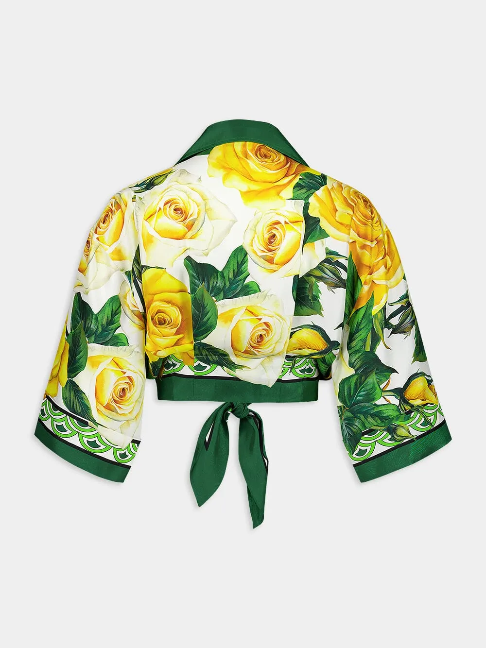 Cropped Rose Silk Shirt sold by Fashion Clinic product image thumbnail 2