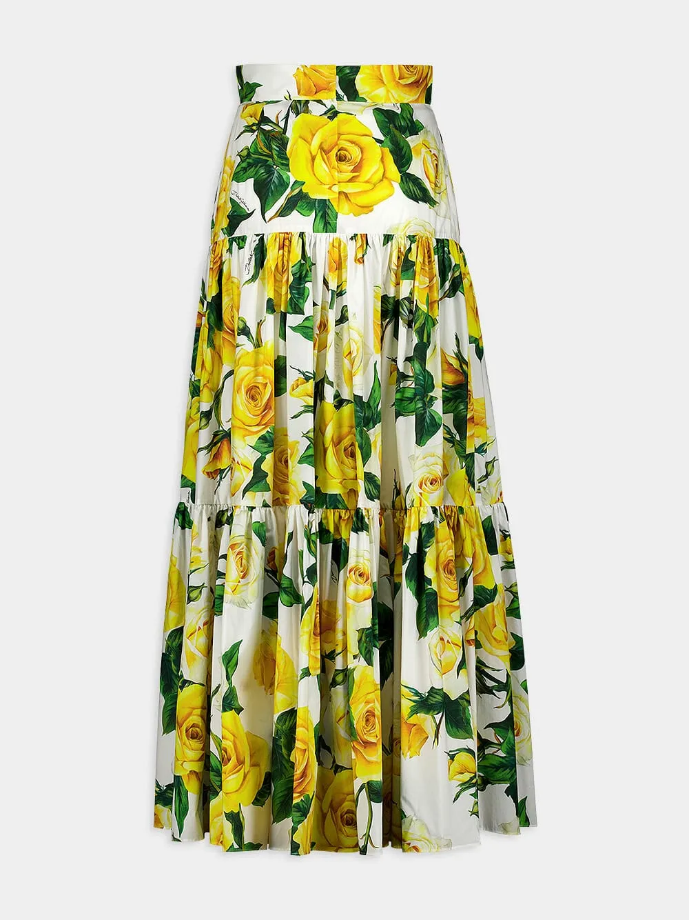 Rose-Print Ruffled Skirt sold by Fashion Clinic product image thumbnail 3