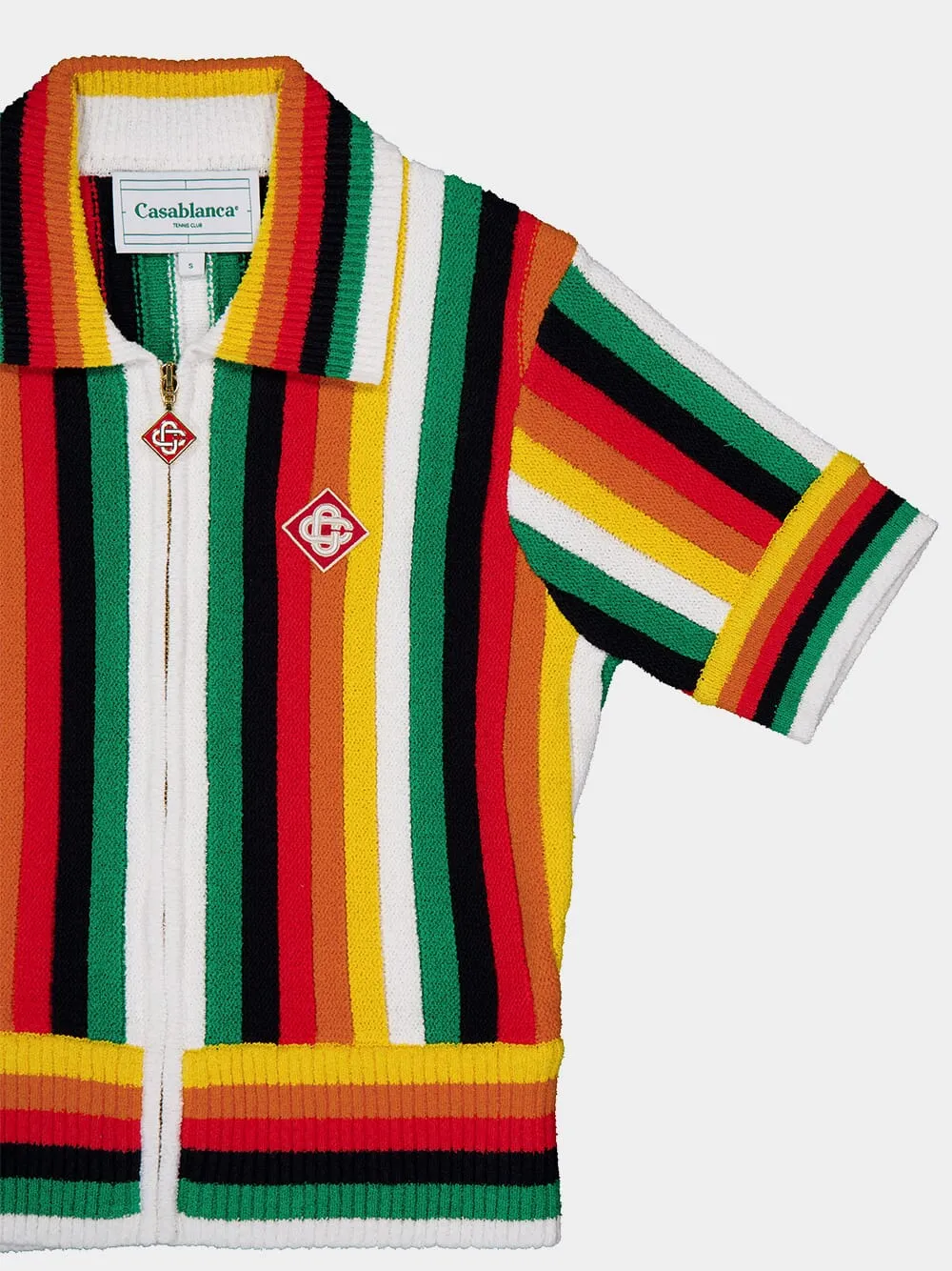 Striped Cotton-Blend Towelling Top sold by Fashion Clinic product image thumbnail 5