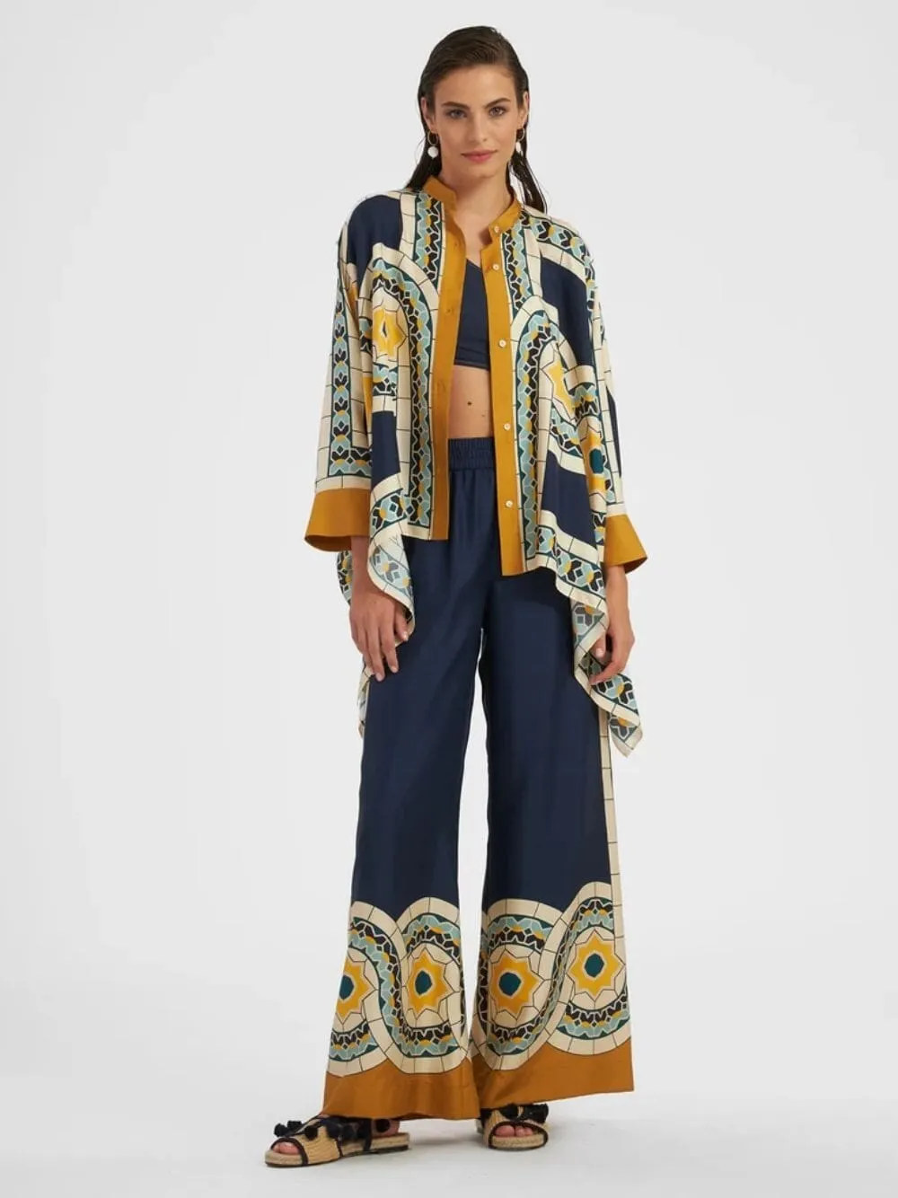 Mudejar Placée Silk Twill Palazzos sold by Fashion Clinic product image thumbnail 2