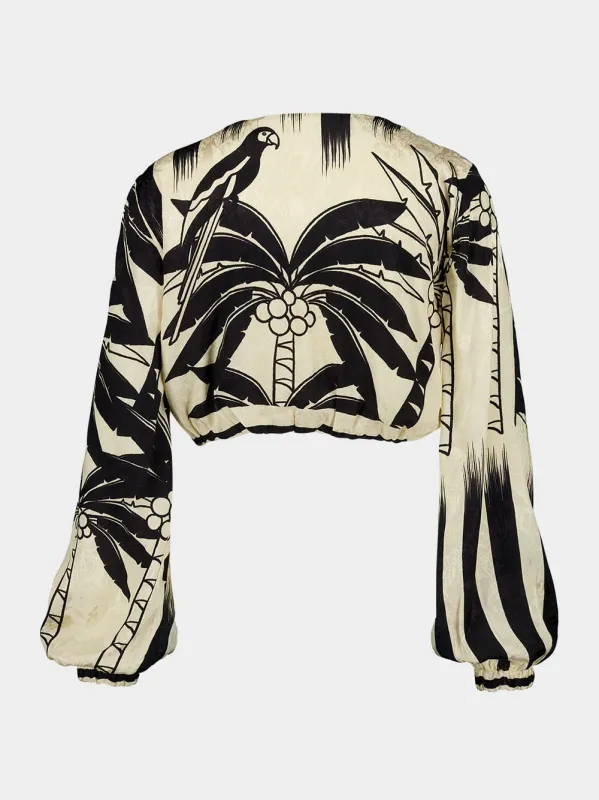 Desert Palms Reversible Crop Top made by Fashion Clinic