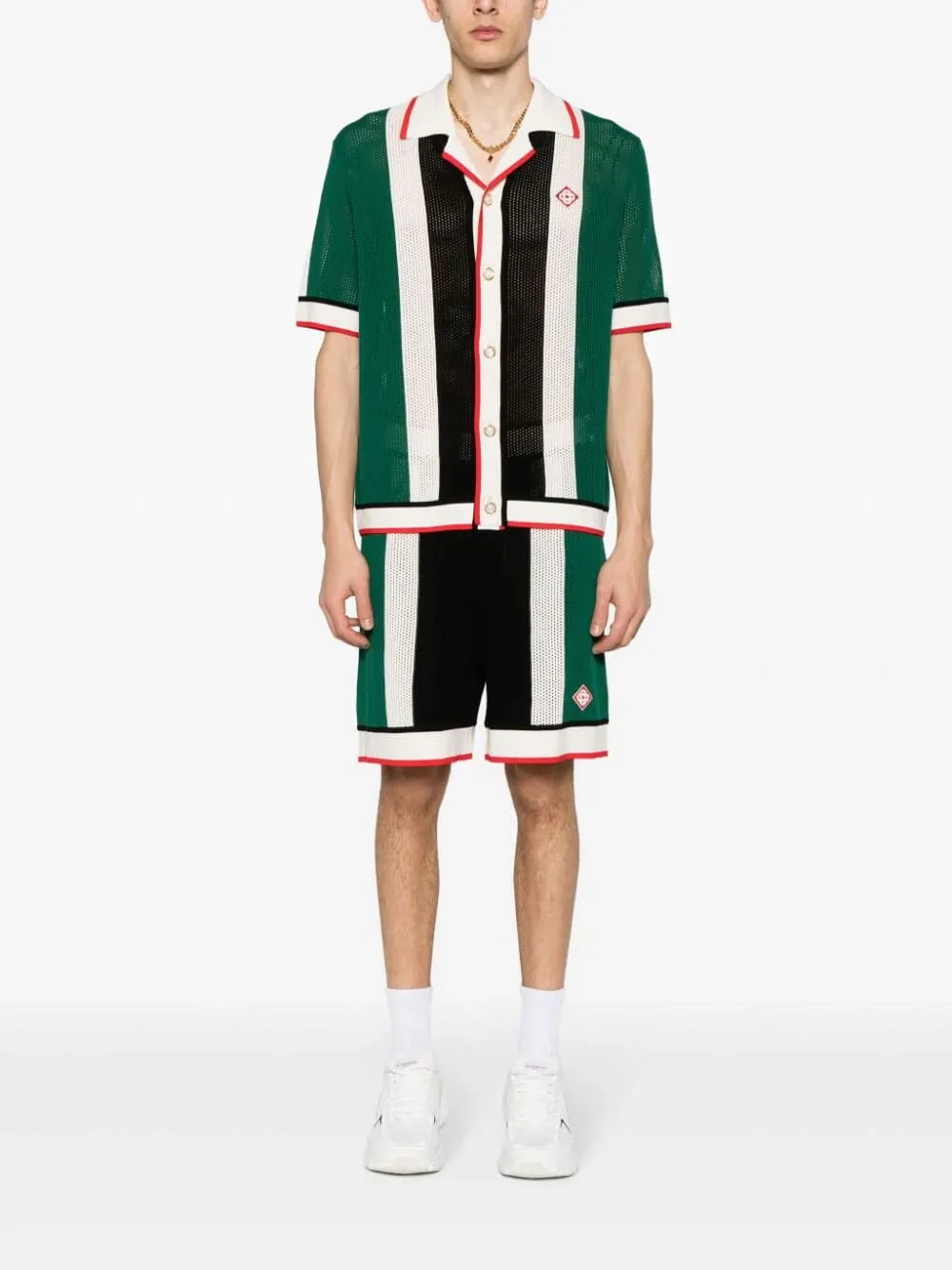 Striped Knitted Mesh Shirt sold by Fashion Clinic product image thumbnail 2