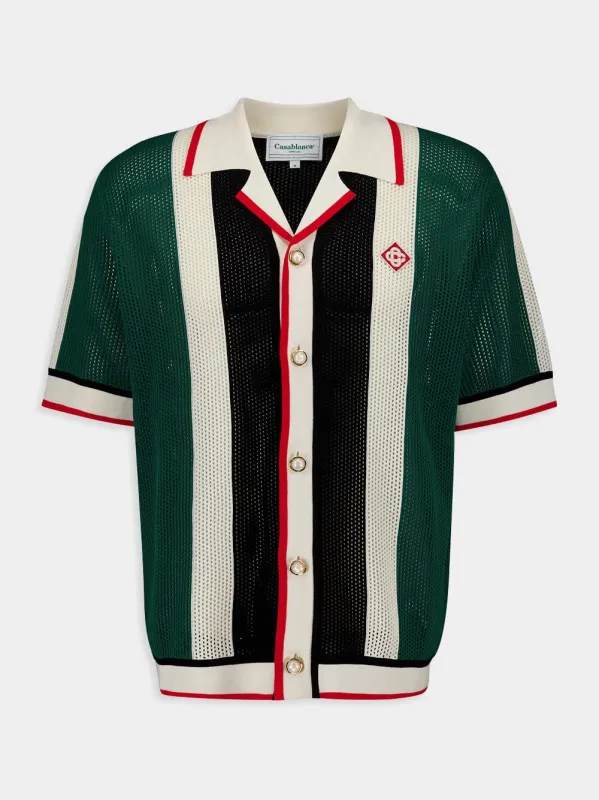 Striped Knitted Mesh Shirt sold by Fashion Clinic