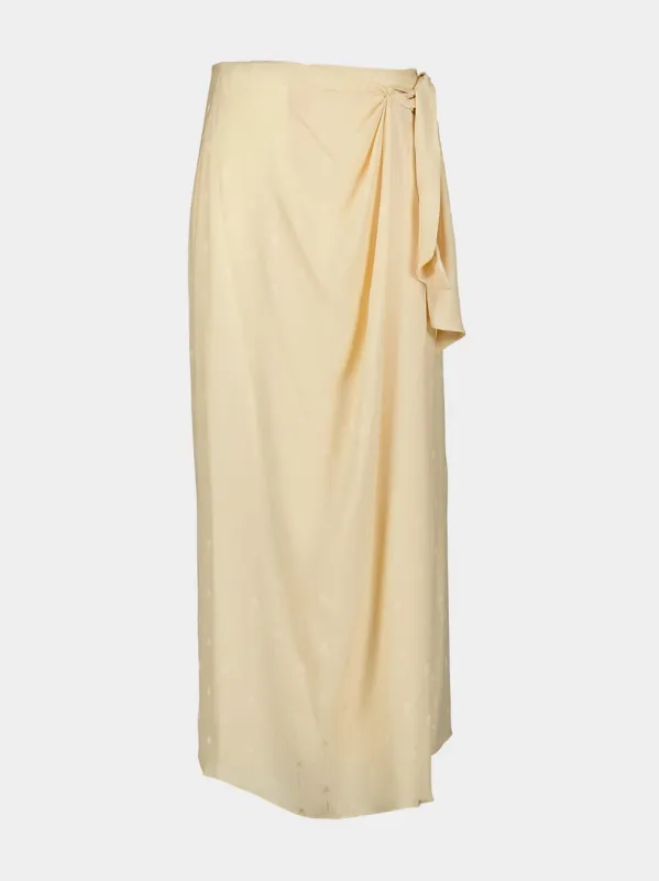 Ecru Silk Sweet Palm Skirt made by Johanna Ortiz