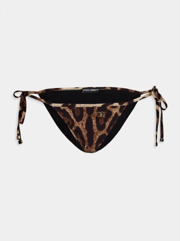 Leopard-Print String Bikini Bottoms sold by Fashion Clinic