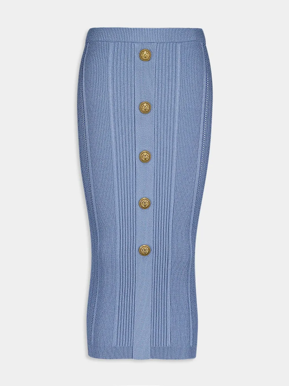 Buttoned Rib-Knit Midi Skirt sold by Fashion Clinic product image thumbnail 2