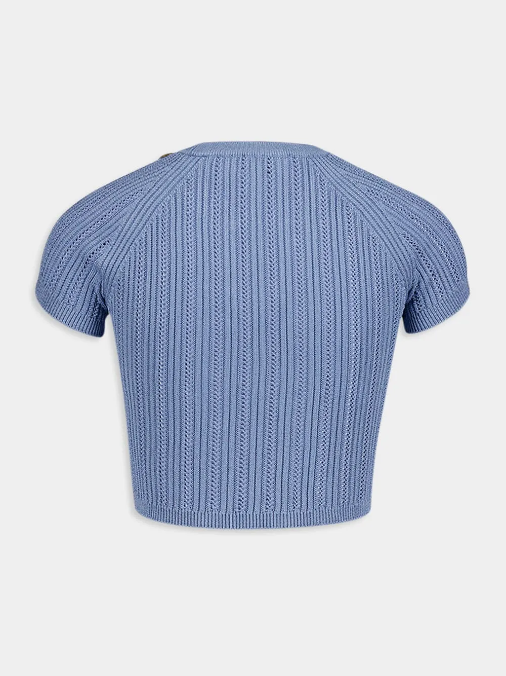 Blue Buttoned Knit Top sold by Fashion Clinic product image thumbnail 2