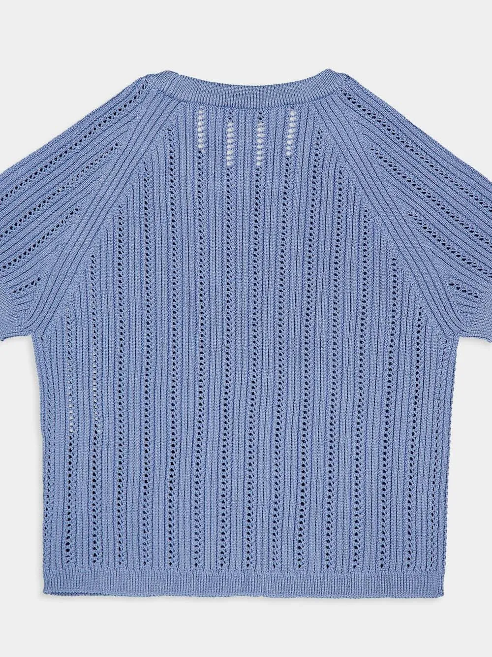 Blue Buttoned Knit Top sold by Fashion Clinic product image thumbnail 3