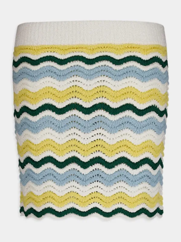 Boucle Wave Crochet Mini Skirt sold by Fashion Clinic